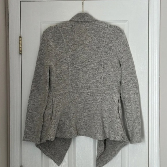 Women Flawless Boutique Drape Front Cardigan Jacket Gray Grey Size Small - Picture 2 of 4
